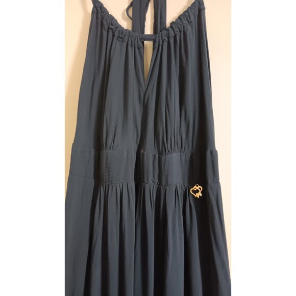 Sabra 40 Blue Maxi Casual Minimalist Cottage Occasion Lined Wedding Flowy Dress - Picture 2 of 6